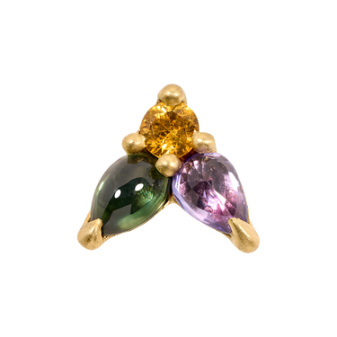 Green & Purple Scarab Stud Earring - 11974